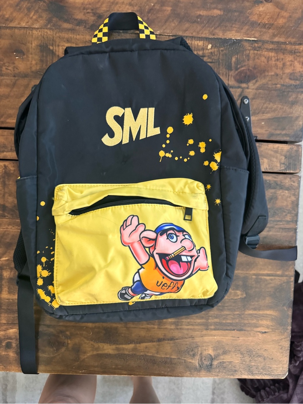 SML Jeffy Black and Yellow backpack